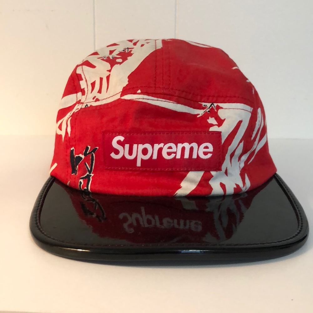 2013 Supreme Bamboo 5 Panel Camp Cap Red